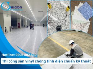 Thi công sàn vinyl chống tĩnh điện chuẩn kỹ thuật