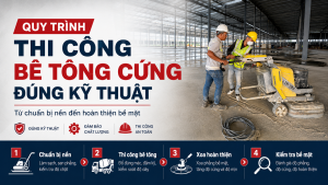 Quy Trình Thi Công Bê Tông Cứng Đúng Kỹ Thuật