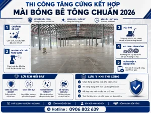 Thi Công Tăng Cứng Kết Hợp Mài Bóng Bê Tông Chuẩn 2026