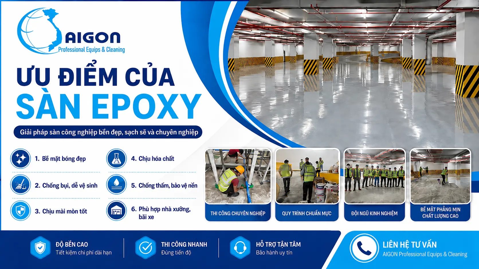 Ưu điểm của sàn epoxy