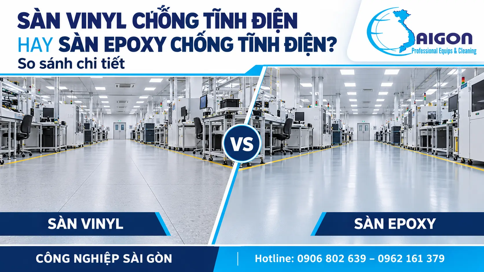 Sàn vinyl chống tĩnh điện hay sàn epoxy chống tĩnh điện